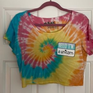 Rainbow tie dye crop tee 🌈